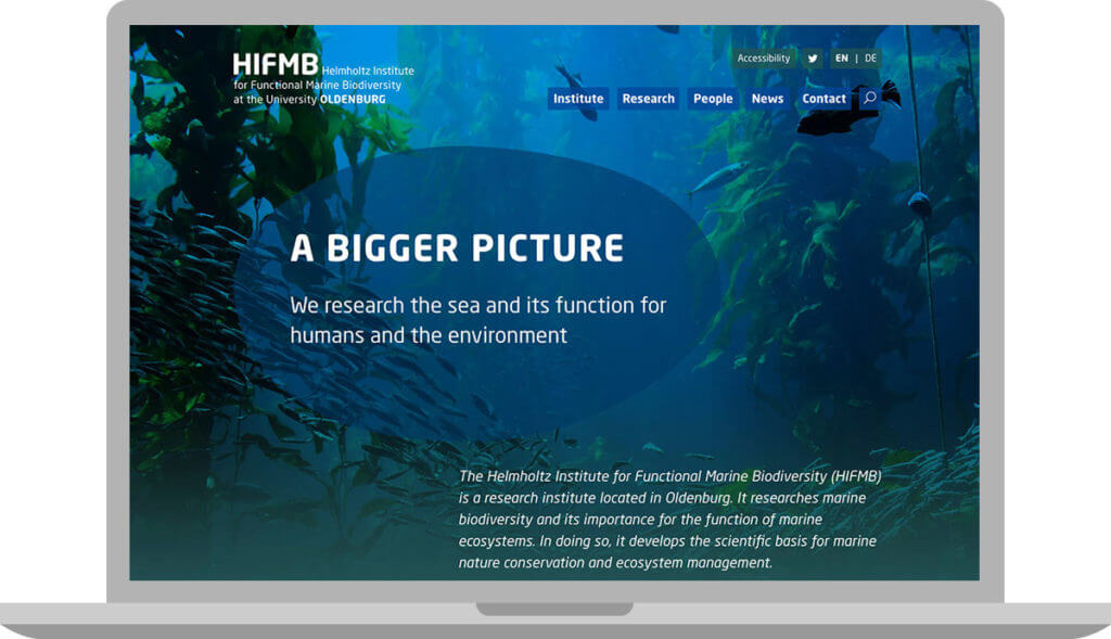 Homepage hifmb auf einem Laptop