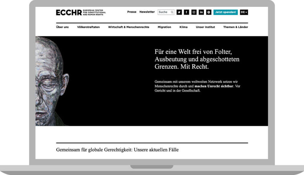 ECCHR Homepage Laptop