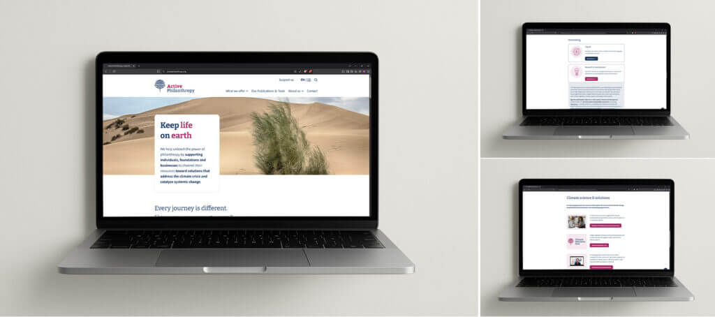 Die neue Website von Active Philanthropy.