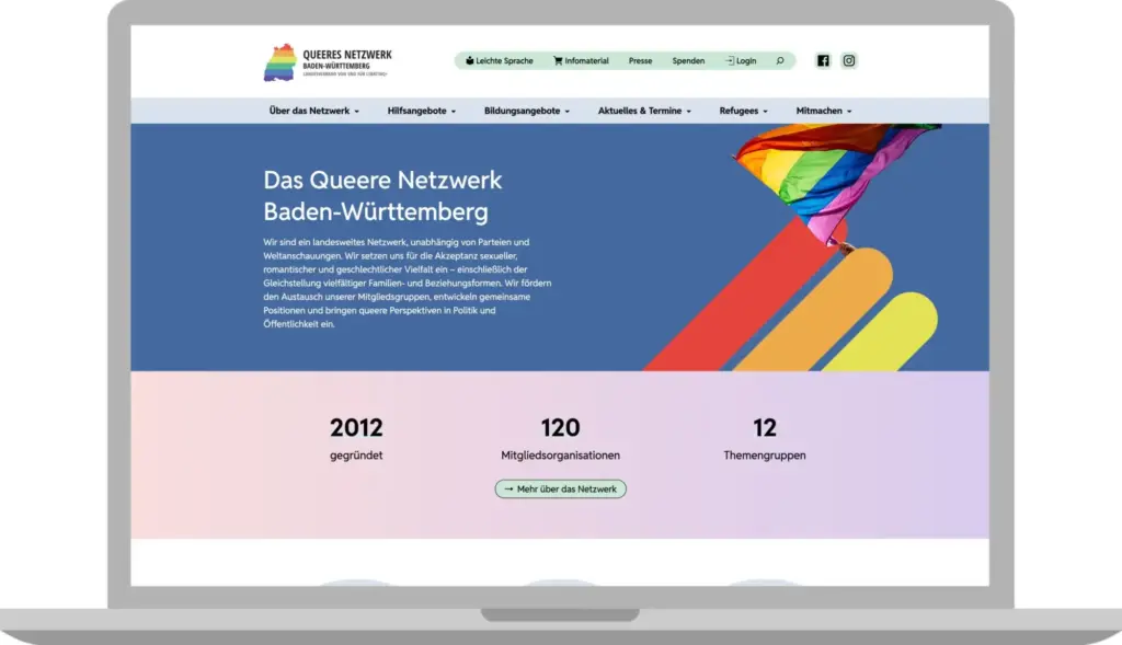 Laptop-Ansicht Homepage